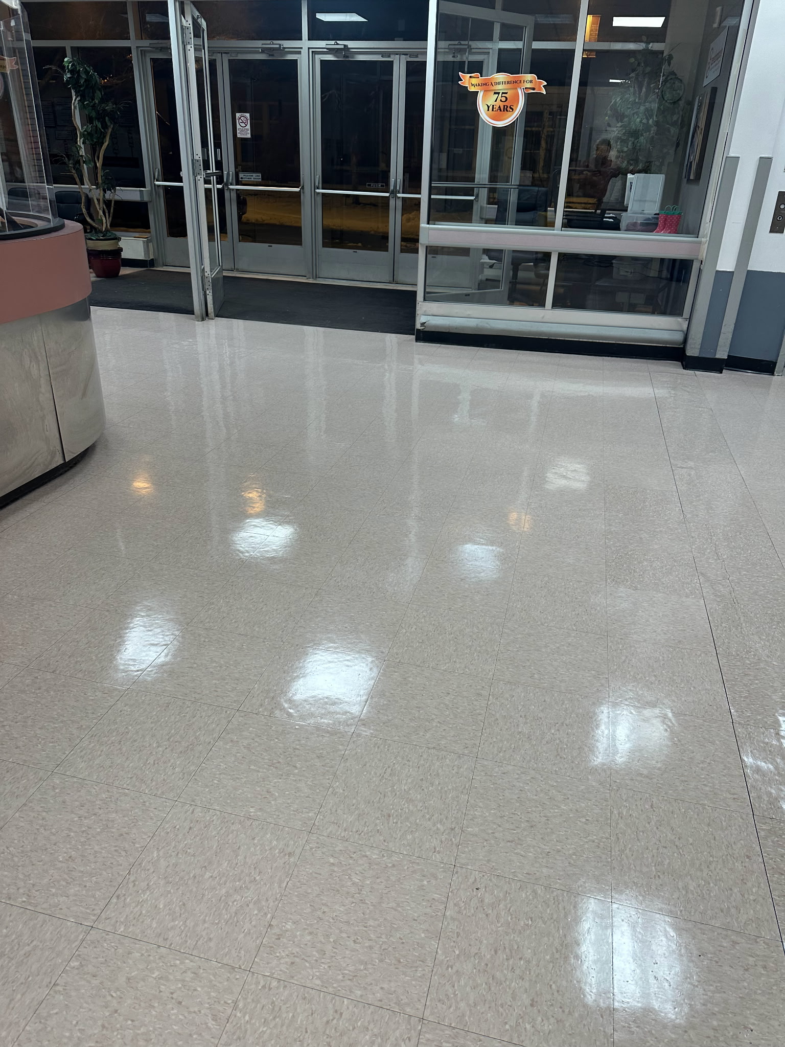 Clean office reception area maintained by Above N’ Beyond