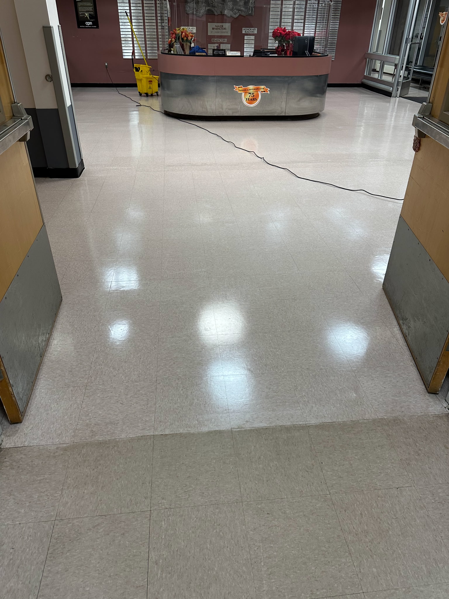 Polished commercial floor after a recent service visit