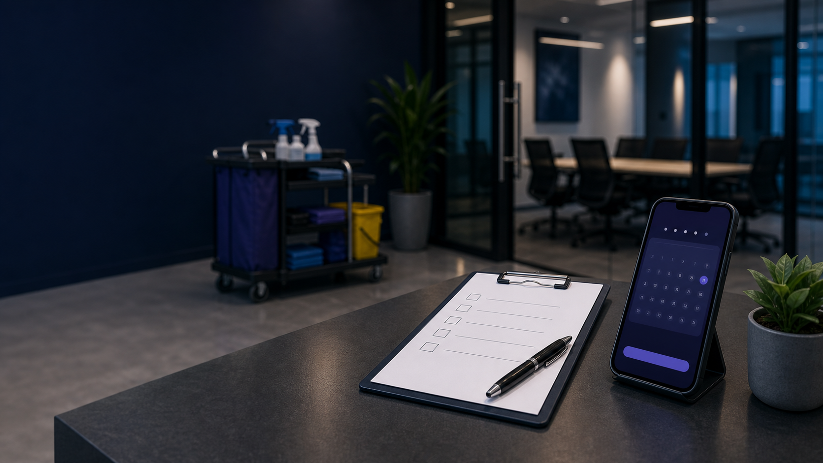 Clean office at handoff
