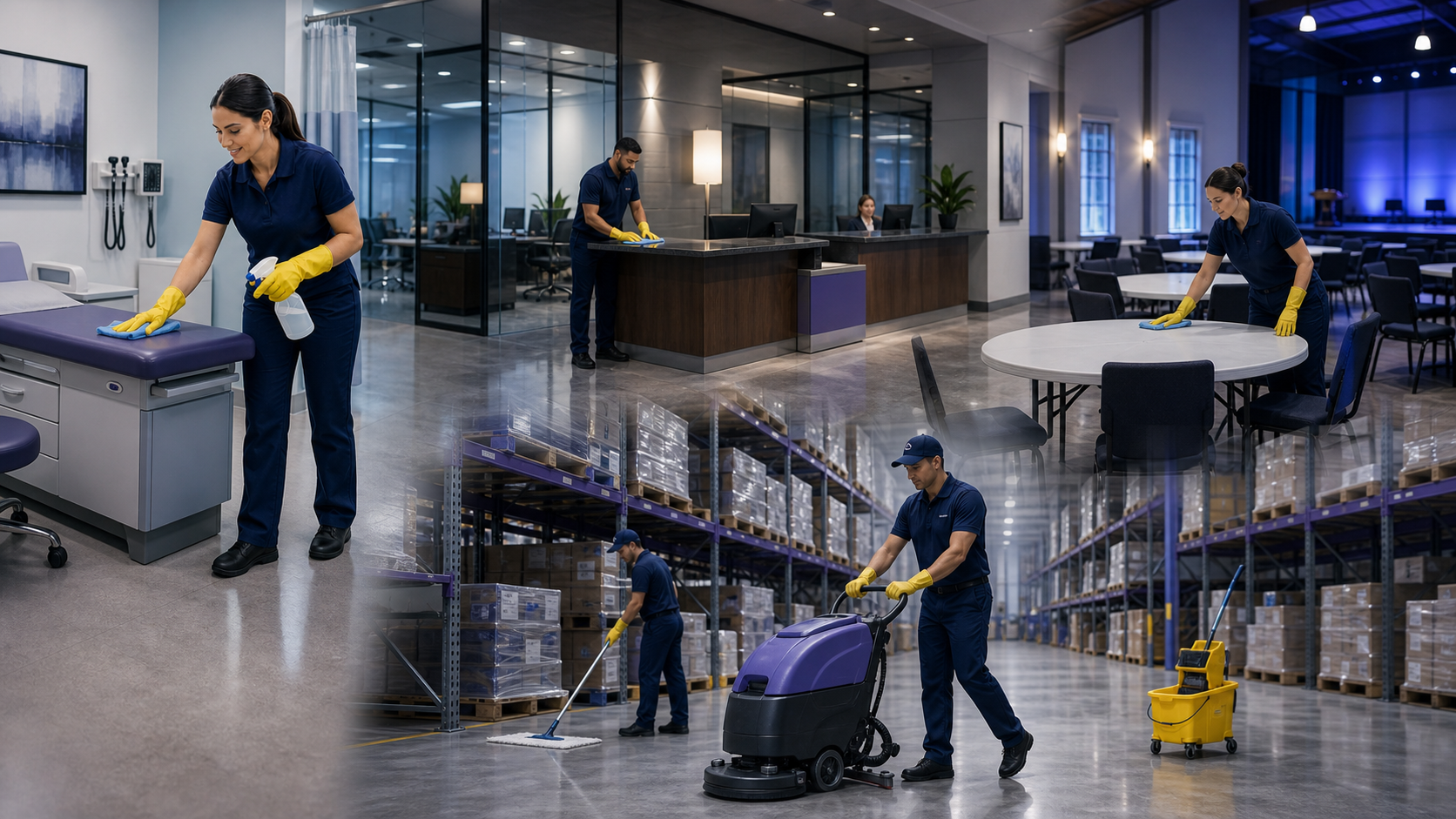 Industries we clean across Long Island — medical, financial, worship, industrial