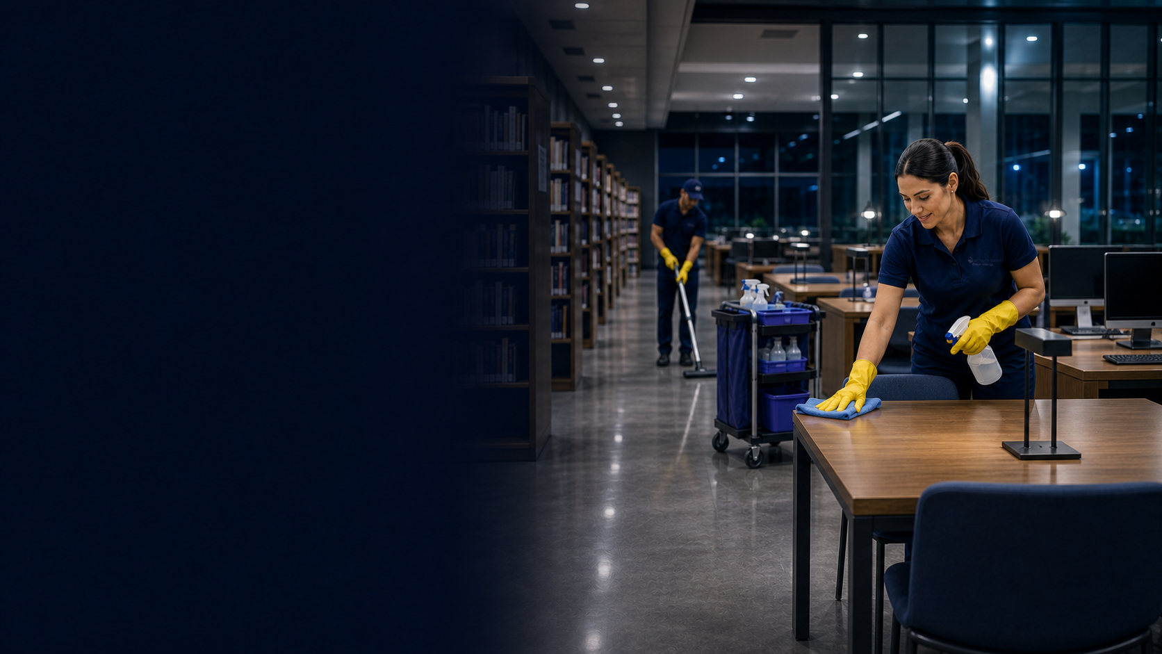 Library cleaning on Long Island